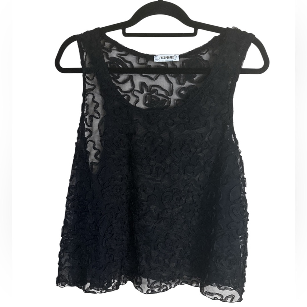 FREE PEOPLE WOMENS LACE SHEER FLOWY TANK TOP NWOT SIZE - LG